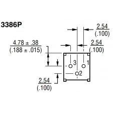 Instelpotmeter liggend 200 Ohm