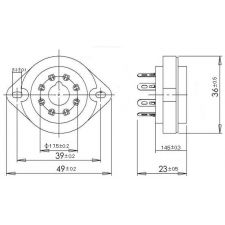 8 polige buisvoet met montagebeugel verguld
