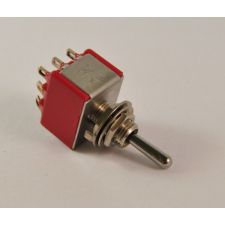 Miniatuur tuimelschakelaar 3 polig om - aan/(aan) - 8301 - soldeeroogjes