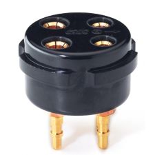 CMC 4 pens vergulde buisvoet bakeliet zwart