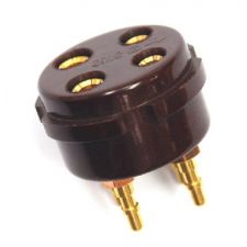 CMC 4 pens vergulde buisvoet bakeliet bruin