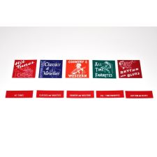 Seeburg V200 set kaartjes voor rol en druktoetsen