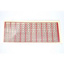 Rockola  1438, 1448, 1452, 1454 nummer strips voor programma balk