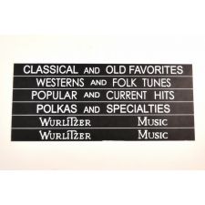 Wurlitzer 1500 , 1600 en 1700 Categorie kaartjes (witte letters)
