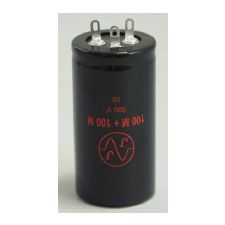 Bekerelco condensator 100 + 100 uF 500 Volt
