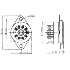 9 polige buisvoet van keramisch materiaal verguld