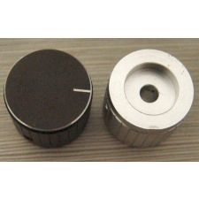 Aluminium knop gekarteld zilver