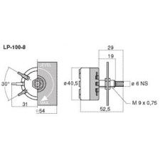 L-pad luidsprekerregelaar 15 Watt 8 Ohm