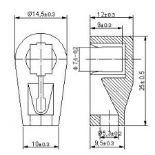 Anode kapje 3/8 inch 10 mm verguld