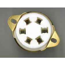 6 polige buisvoet met vergulde contacten