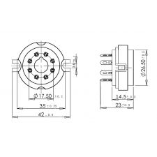 8 polige buisvoet van keramisch materiaal goud