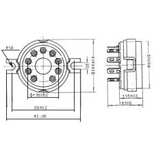 9 polige vergulde magnoval buisvoet