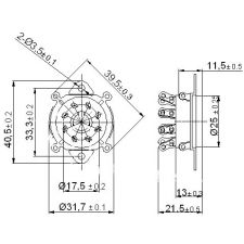 8 polige buisvoet van kunststof