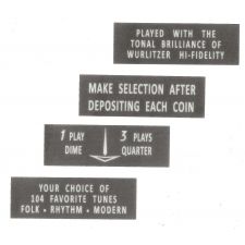 Wurlitzer 1700/1800/1900 plastics in titelkaartjes houder (grijs)