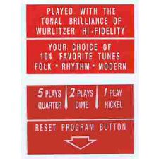 Wurlitzer 1700/1800/1900 plastics in titelkaartjes houder (rood)