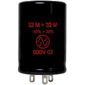 Bekerelco condensator 32 + 32 uF 500 Volt