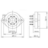 8 polige buisvoet met montagebeugel verguld