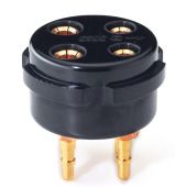 CMC 4 pens vergulde buisvoet bakeliet zwart