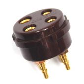 CMC 4 pens vergulde buisvoet bakeliet bruin