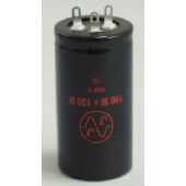 Bekerelco condensator 100 + 100 uF 500 Volt