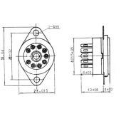 9 polige buisvoet van keramisch materiaal verguld