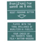 Wurlitzer 2104 plastics in titelkaartjes houder (groen)