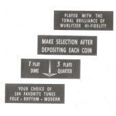 Wurlitzer 1700/1800/1900 plastics in titelkaartjes houder (grijs)