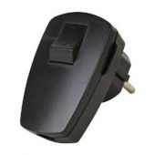 Stekker met schakelaar zwart